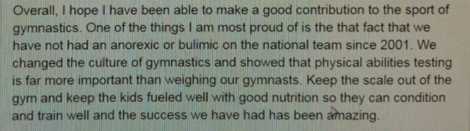 From Larry Nassar’s 2015 Facebook posting